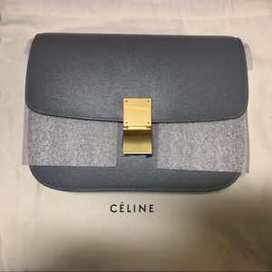 SOLD! Céline medium grey-blue box bag